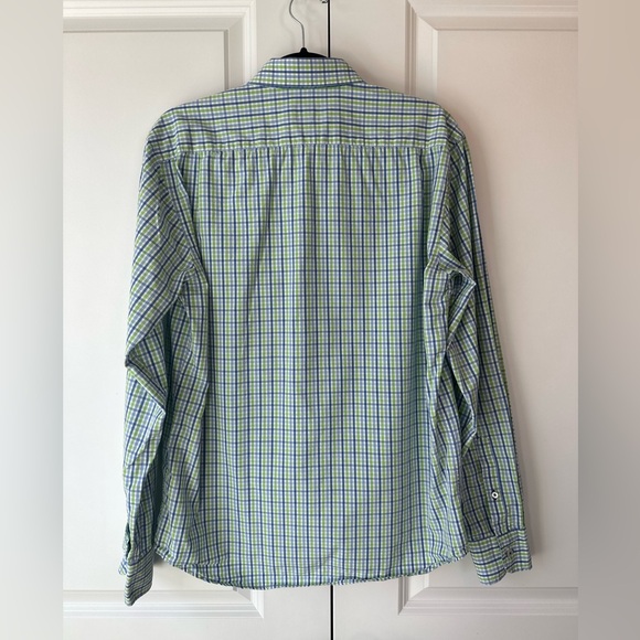 UNTUCKit Men’s Slim Fit Plaid Green and Blue Button Down Shirt (Size L) - Picture 2 of 7